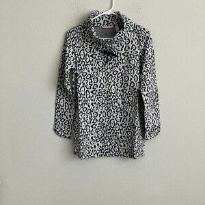 AnyBody Leopard French Terry Pullover - Leopard (Size XXS) a452751